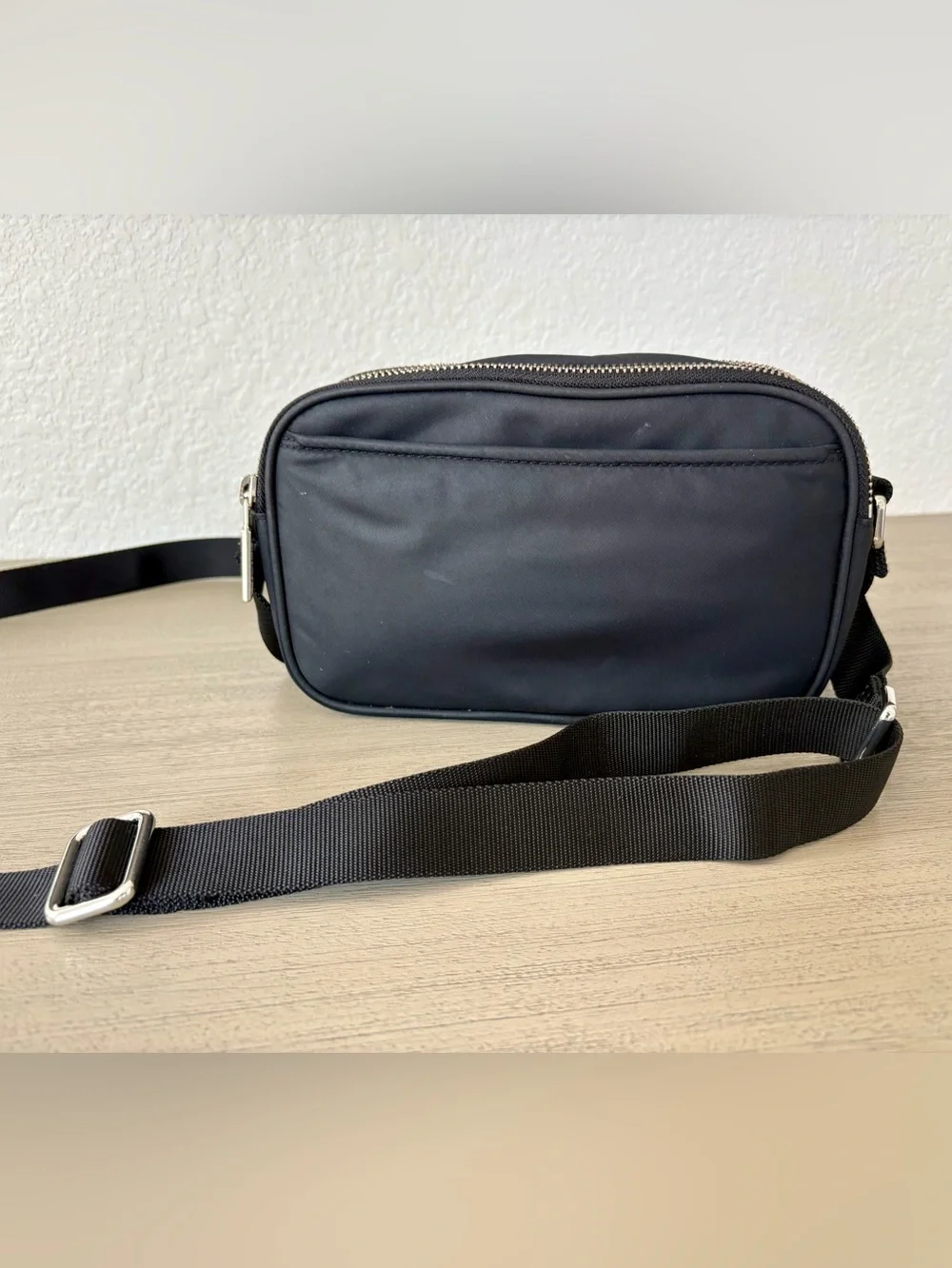lululemon athletica Black Crossbody Camera Bag with Silver Hardware. 2L